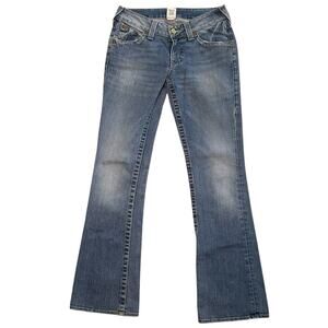 True Religion Becky Jeans Women 29 Low Rise Bootcut Denim Flap Pockets Western